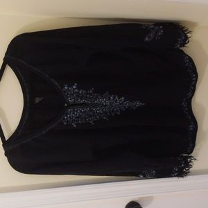 Lucky Brand Vintage Embroidered Boho Blouse • Women's XL •
